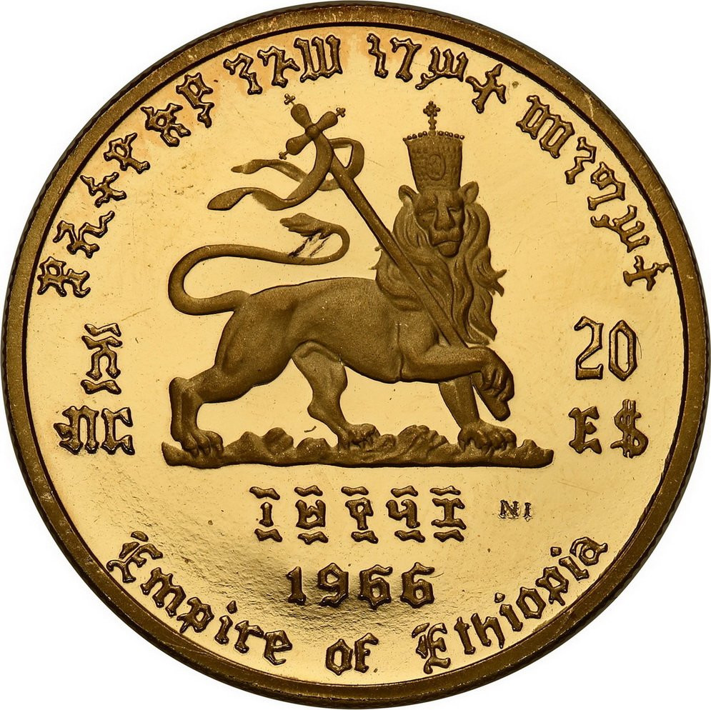 Etiopia. 20 dolarów 1966 Haile Selassie st.L